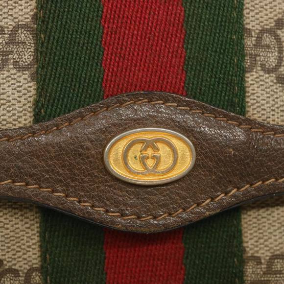 GUCCI GG Supreme Web Sherry Line Clutch Bag PVC Beige 41 014 3087 Auth ac2797 - Picture 8 of 16